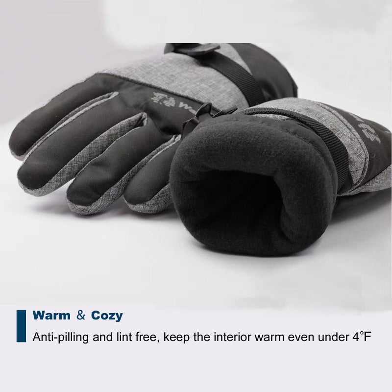WALSKING Kids Winter Snow&Ski Gloves-3M Thinsulate Waterproof Cold Weather Youth Gloves for Skiing,Snowboarding-Fits Boys and Girls - Image 3